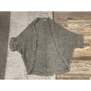 Anthropologie Moth Waffle Weave Ruffle Cardigan Sweater Wrap